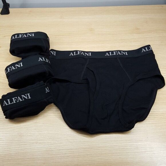ALFANI Mens Briefs Small Black 4-Pack 100% Cotton Underwear - Picture 1 of 5